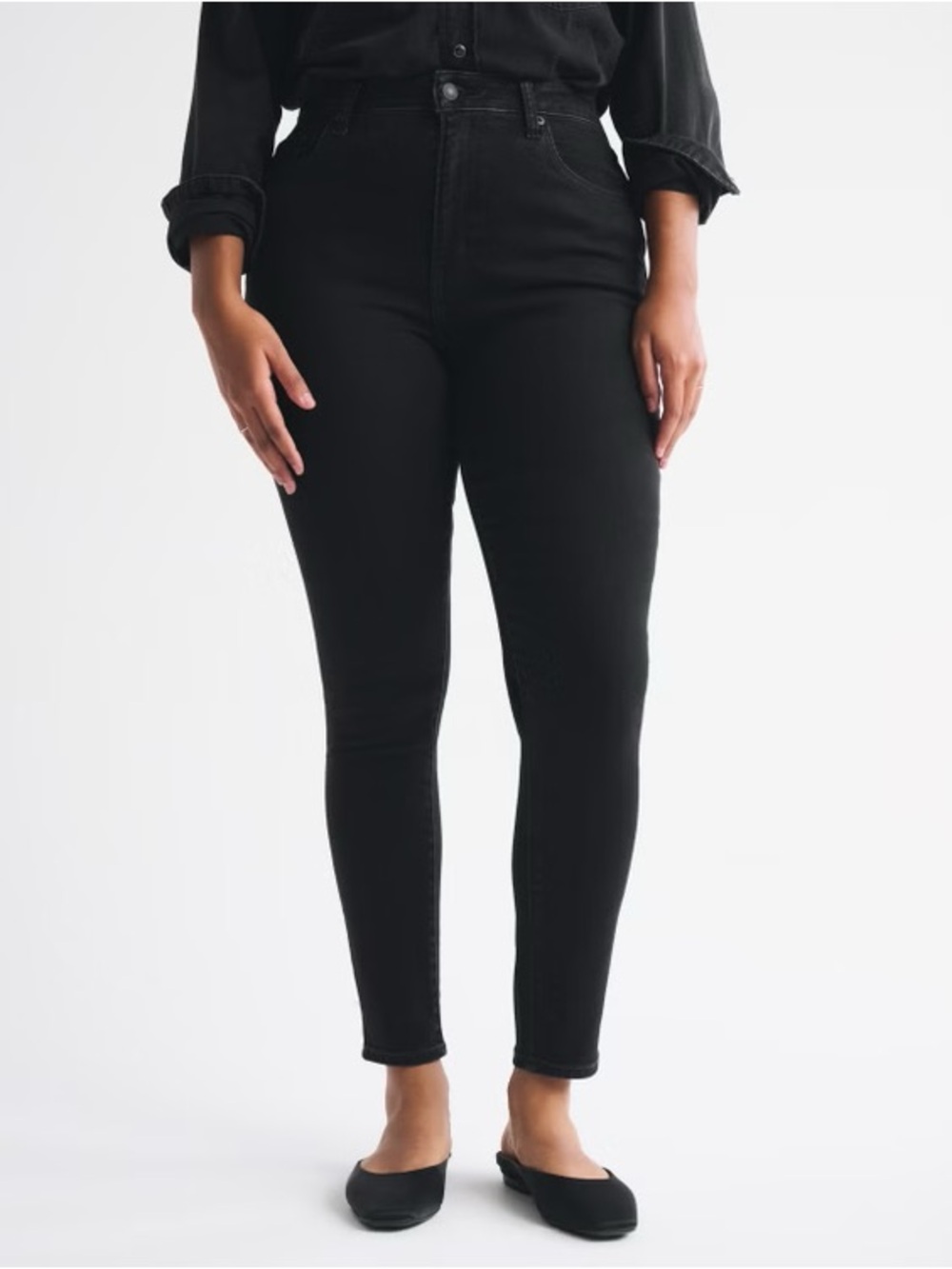 Abercrombie Curve Love The Super Skinny High Rise Jeans Black